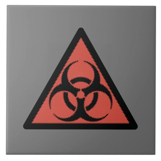 Rood biogevaarbord tegeltje (Voorkant)