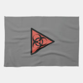 Rood biogevaarbord theedoek (Horizontaal)