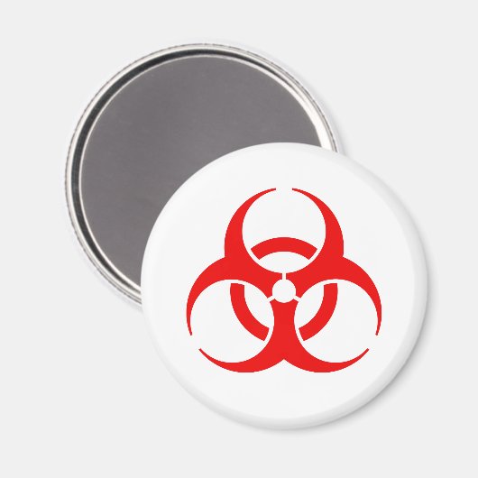 Rood biogevaarsymbool magneet (Voorkant / Achterkant)