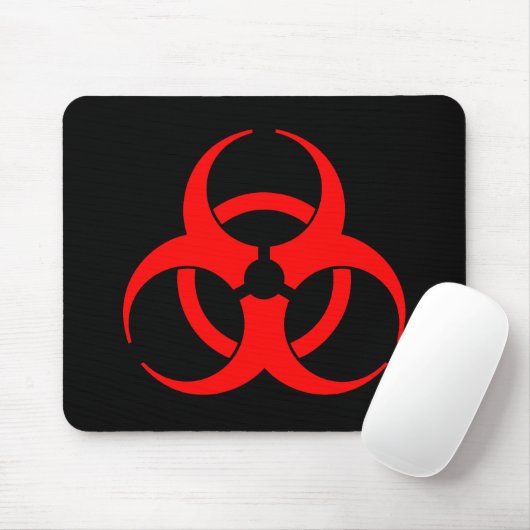 Rood biogevaarsymbool Mousepad Muismat (Met muis)