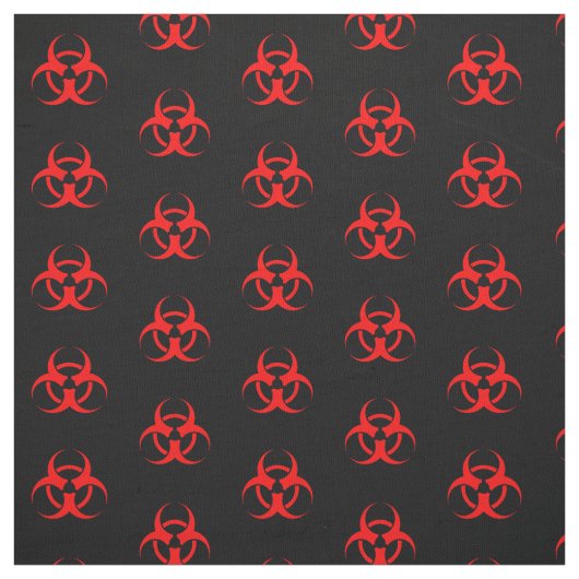 Rood biogevaarsymbool stof (Swatch)