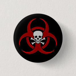 Rood Biohazard Button Pin