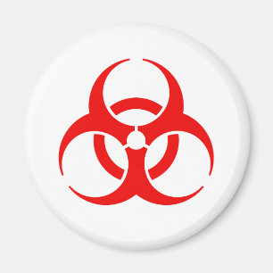 Rood biohazard-symbool magneet