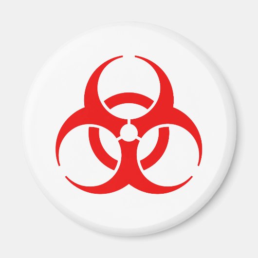 Rood biohazard-symbool magneet (Voorkant)