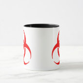 Rood biohazard-symbool mok (Midden)