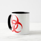 Rood biohazard-symbool mok (Voorkant links)