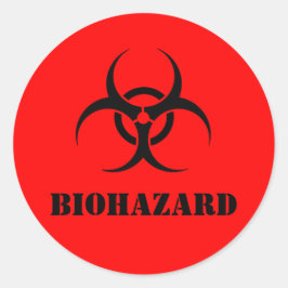 Rood BIOHAZARD Waarschuwingsetiket Halloween Props Ronde Sticker