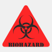 Rood BIOHAZARD Waarschuwingsetiket Halloween Props Sticker (Voorkant)