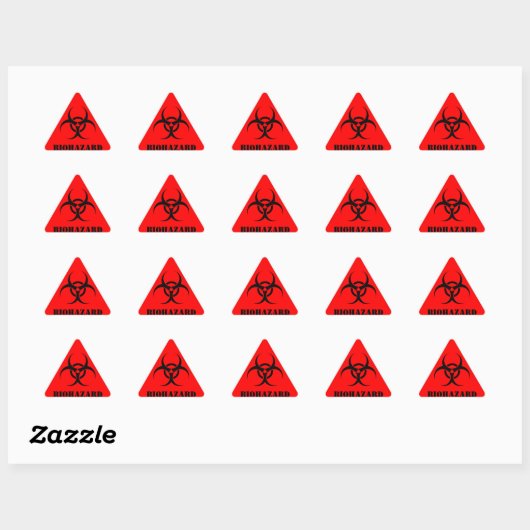 Rood BIOHAZARD Waarschuwingsetiket Halloween Props Sticker (Vel)