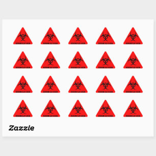 Rood BIOHAZARD Waarschuwingsetiket Halloween Props Sticker