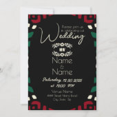 Rood Black Green Tribal African Weddenschap Kaart (Voorkant)