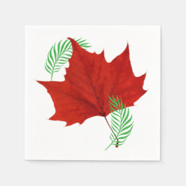 Rood blad en varens servet