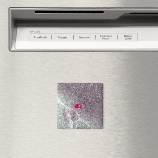 Rood blad met gespikkeld zand magneet (Insitu (Vaatwasser))