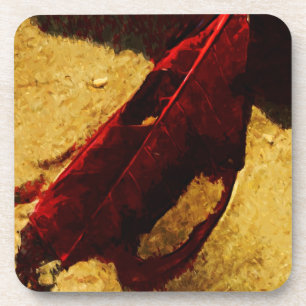 Rood Blad op het Abstracte Impressionisme van het Onderzetter
