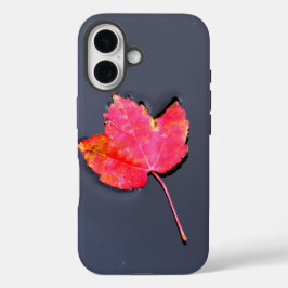 Rood blad op het water iPhone 16 hoesje
