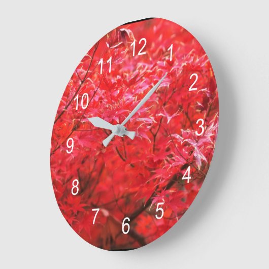 Rood blad overal op grote klok (Hoek)