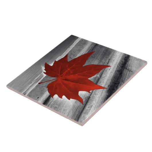 rood blad tegeltje (Zijkant)