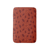 Rood bladeren patroon op sinaasappel badmat (Voorkant Verticaal)