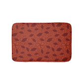 Rood bladeren patroon op sinaasappel badmat (Voorkant)