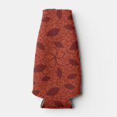 Rood bladeren patroon op sinaasappel flesjeskoeler (Voorkant)