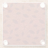 Rood bladeren patroon op sinaasappel glazen onderzetter (Achterkant)