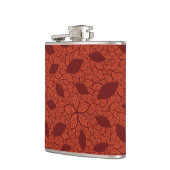 Rood bladeren patroon op sinaasappel heupfles (Links)