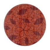 Rood bladeren patroon op sinaasappel snijplank (Voorkant)