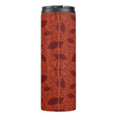 Rood bladeren patroon op sinaasappel thermosbeker (Achterkant)
