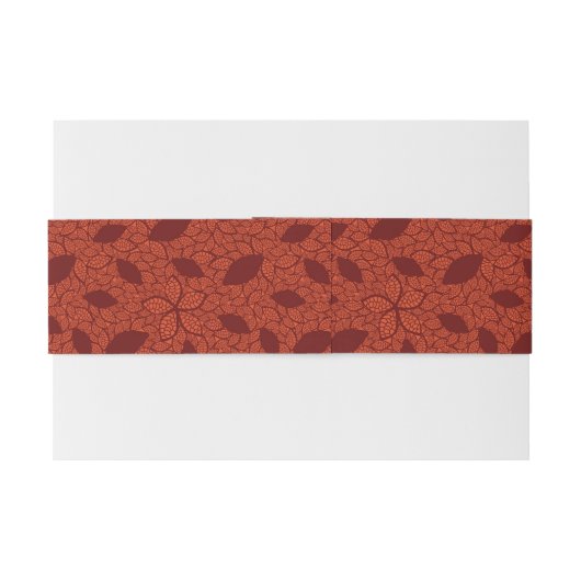 Rood bladeren patroon op sinaasappel uitnodigingen wikkel (Achterkant Voorbeeld)