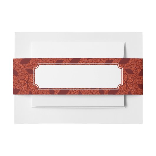 Rood bladeren patroon op sinaasappel uitnodigingen wikkel (Voorkant Voorbeeld)