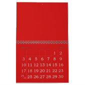Rood blanco kalender met Feestdagen en grote aanta (Jan 2027)