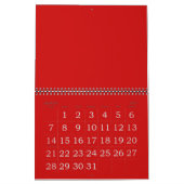 Rood blanco kalender met Feestdagen en grote aanta (Mar 2027)