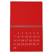Rood blanco kalender met Feestdagen en grote aanta (Feb 2027)