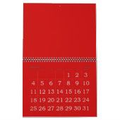 Rood blanco kalender met Feestdagen en grote aanta (Jan 2026)