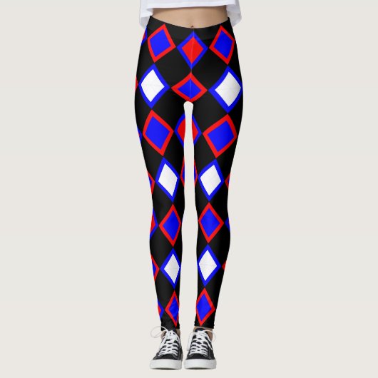 Rood Blau Leggings (Voorkant)
