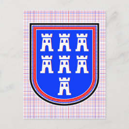 Rood Blau Saksisch Teken Briefkaart