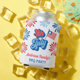 Rood & Blauw 4 juli Vuurwerk Retro BBQ Party Blikjeskoeler