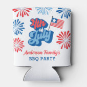 Rood & Blauw 4 juli Vuurwerk Retro BBQ Party Blikjeskoeler (Achterkant)