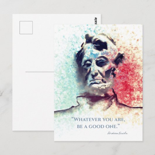 Rood blauw Abraham Lincoln Waterverf Portret Briefkaart (Voorkant / Achterkant)