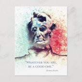 Rood blauw Abraham Lincoln Waterverf Portret Briefkaart (Voorkant)