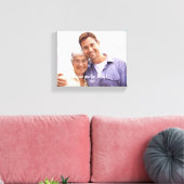 Rood Blauw Abstract Bloemenpatroon Rand Foto Canvas Afdruk (Insitu (Woonkamer))