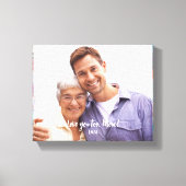 Rood Blauw Abstract Bloemenpatroon Rand Foto Canvas Afdruk (Voorkant)