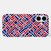 Rood blauw Abstract patroon Case-Mate iPhone Case (Achterkant (horizontaal))