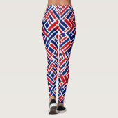 Rood blauw Abstract patroon Leggings (Achterkant)