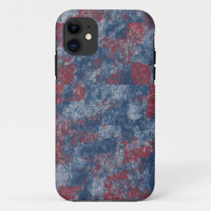 Rood & Blauw Abstracte Textuur iPhone 11 Hoesje