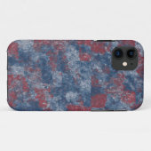 Rood & Blauw Abstracte Textuur iPhone 11 Hoesje (Achterkant (horizontaal))