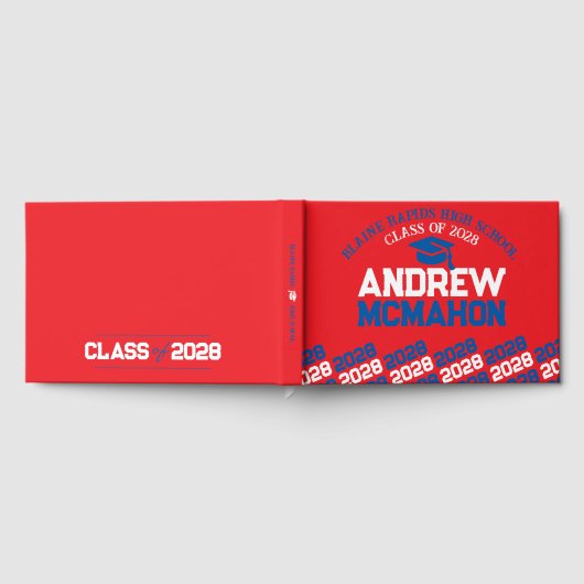 Rood & Blauw Afstuderen Gepersonaliseerd Gastenboek (Volledig)