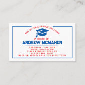 Rood & Blauw Afstuderen nodigen aankondigingstusse Visitekaartje (Voorkant)