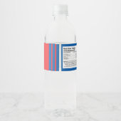 Rood & Blauw Afstuderen Waterflesetiket Waterfles Etiket (Achterkant)