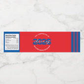 Rood & Blauw Afstuderen Waterflesetiket Waterfles Etiket (Enkel label)